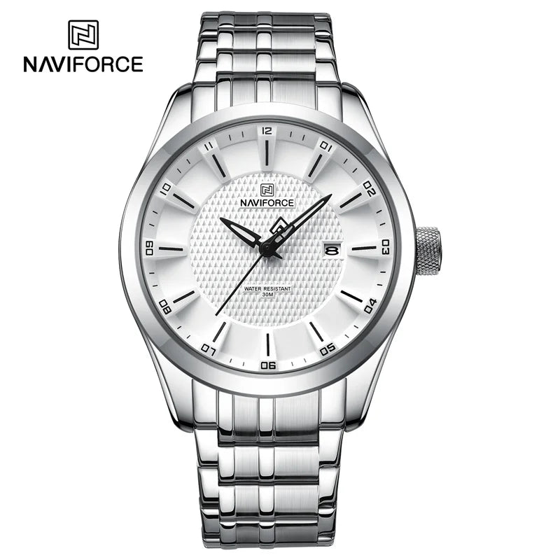 NAVIFORCE New Style Men's Quartz Business Watch Waterproof Sports Casual Stainless Steel Strap Men Date Clock Relogio Masculino