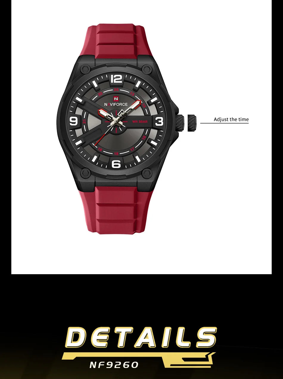 NAVIFORCE Vintage Men Watch Luxury Quartz Wristwatch Waterproof watches Fashion Style Retro Silicone Men Watch Relogio Masculino