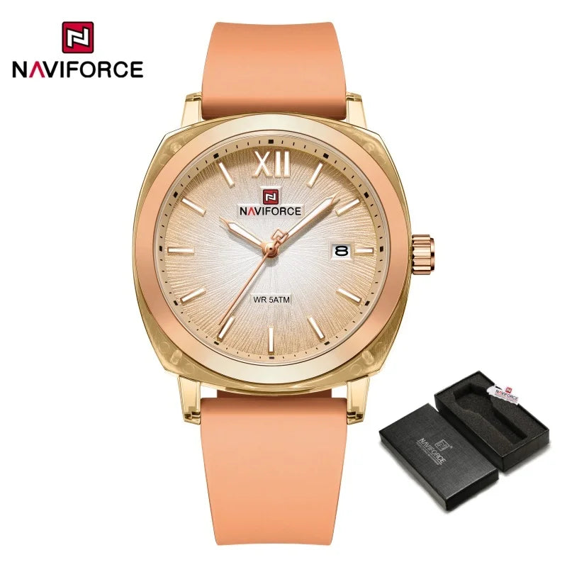 NAVIFORCE Leisure Sports Women's Watch Simple Elegant Waterproof Creative Women Minimalist Style Quartz Calendar ladies Watches