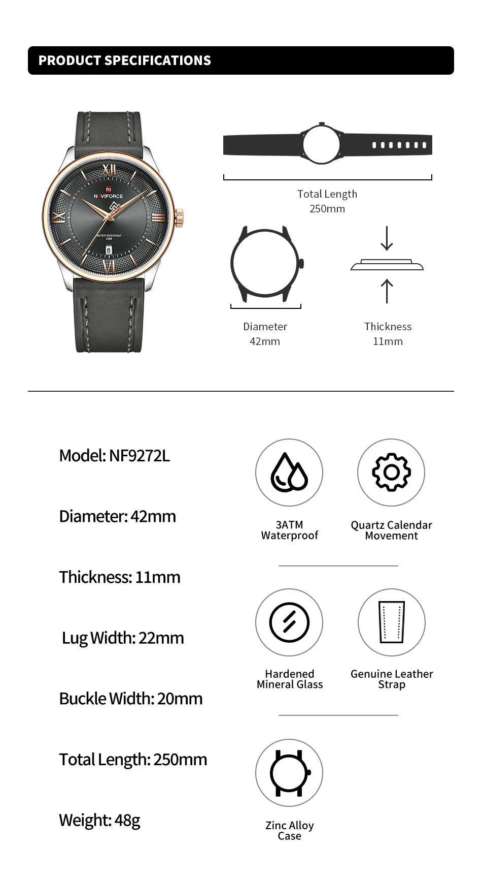 NAVIFORCE 2025 High Quality Men's Luxury Quartz Wristwatch Sports Date Waterproof Fashion Clock Top Brand Male Relogio Masculino