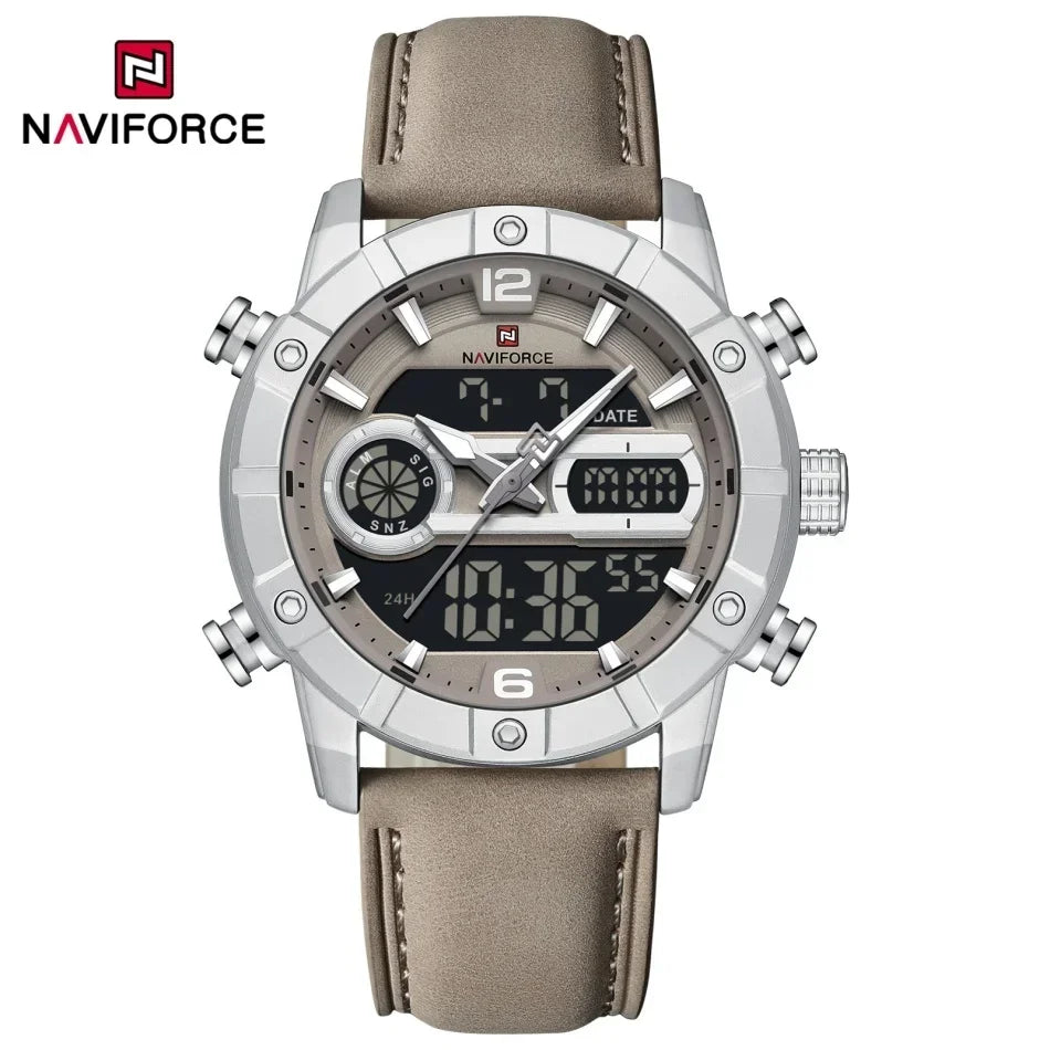 NAVIFORCE Men Watch Fashion Sports Waterproof Alarm Countdown Automatic Calendar Display Luxury Brand Men Original Quartz Watch