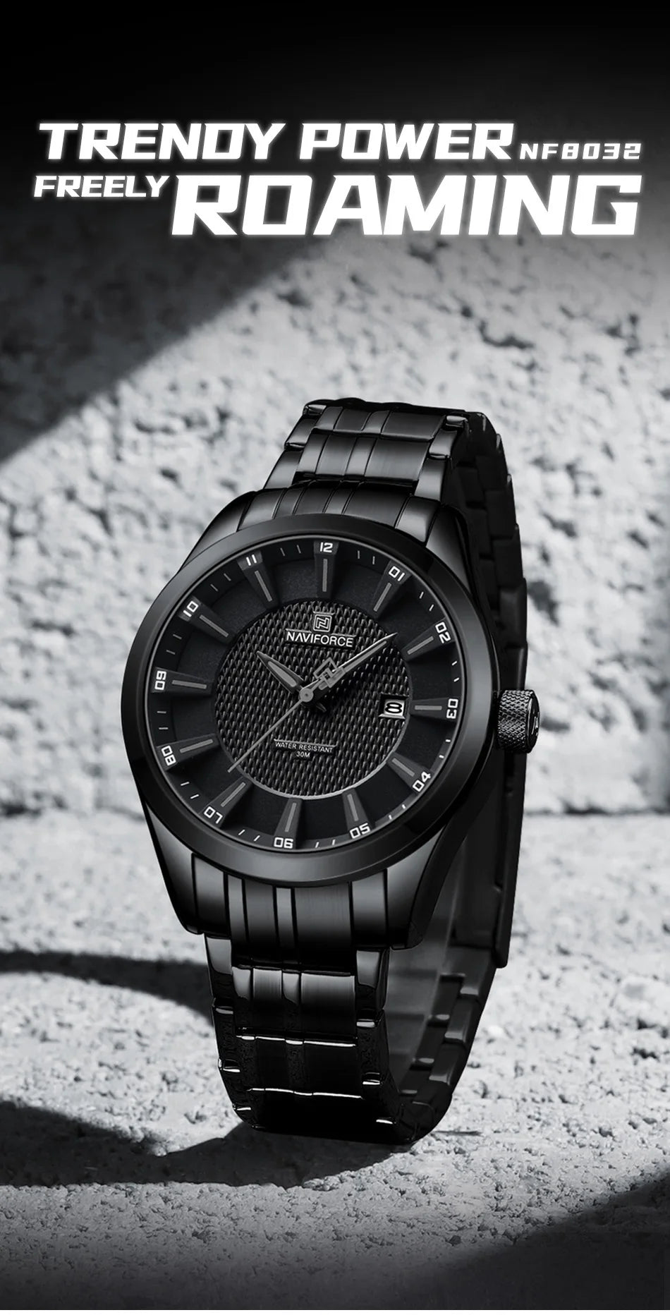 NAVIFORCE New Style Men's Quartz Business Watch Waterproof Sports Casual Stainless Steel Strap Men Date Clock Relogio Masculino