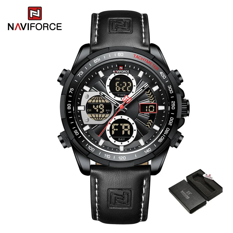 NAVIFORCE Military Watches for Men Luxury Sport Chronograph Alarm WristWatch Waterproof Quartz Big Clock Digital Male Watch