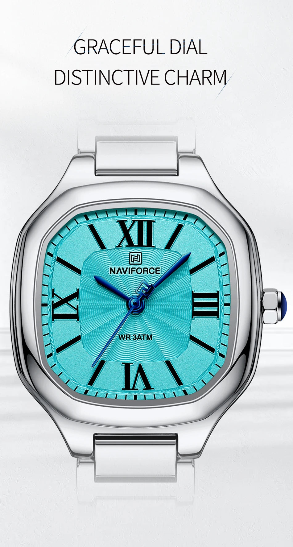 NAVIFORCE Women's Casual Watch Stainless Steel Bracelet Fashion Business Waterproof Quartz Wristwatches Ladies' Relogio Feminino