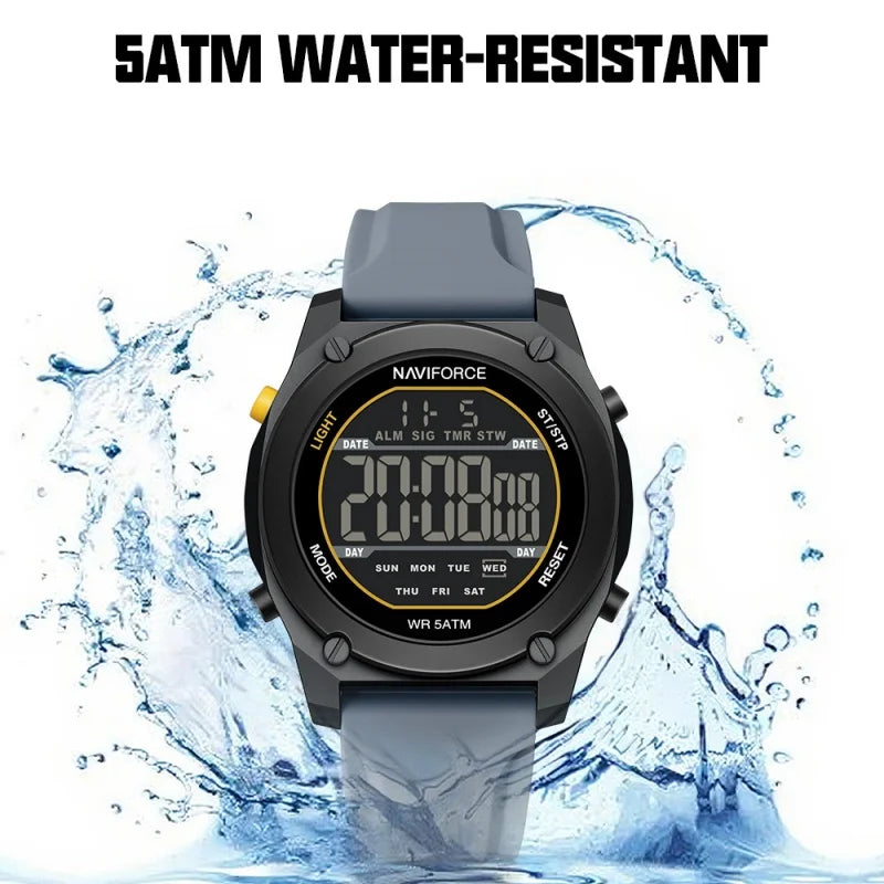NAVIFORCE Men Digital Watch Sports Fashion Watches Waterproof 50M Man HD Electronic Screen Student Cool Alarm Display Wristwatch