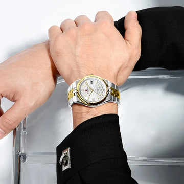 NAVIFORCE New Lover Watches 3ATM Waterproof Quartz Calendar Stainless Steel Fashionable Elegant Daily Wear Wristwatch for Couple