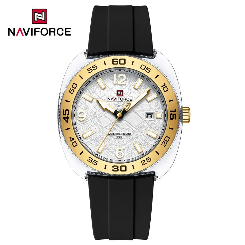 NAVIFROCE Classic Men's Watches Luminous Points Sports 50M Waterproof Watch Calendar Quartz Clock Men's Gift Relogio Masculino