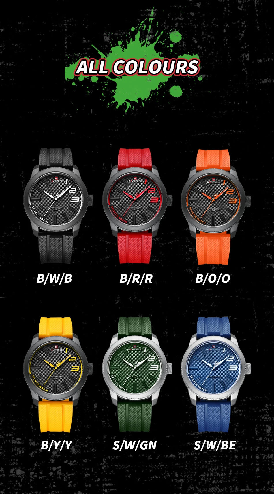 NAVIFORCE Luxury Silicone Strap Mens Watches Waterproof Sport Quartz Military Watch Men Clock Relogio Masculino 2022 New Arrival