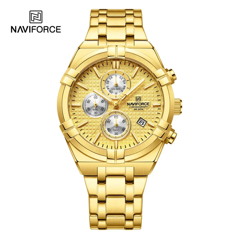 NAVIFORCE Original Men's Watches Waterproof Classics Quartz Wristwatches Stainless Steel Luminous Chronograph Clock 2023 Trend