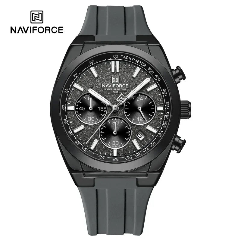 NAVIFORCE Brand Men's Fashion Luxury Quartz Wristwatches Sports 24 Hours and Date Display Waterproof Chronograph Clock Male Gift