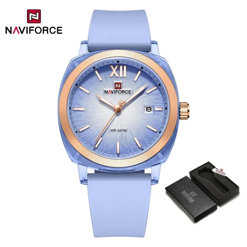 NAVIFORCE Leisure Sports Women's Watch Simple Elegant Waterproof Creative Women Minimalist Style Quartz Calendar ladies Watches