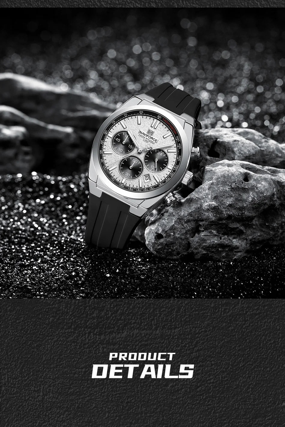 NAVIFORCE Brand Men's Fashion Luxury Quartz Wristwatches Sports 24 Hours and Date Display Waterproof Chronograph Clock Male Gift