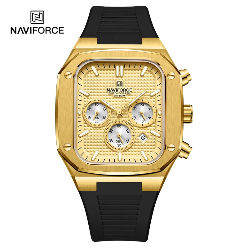 NAVIFORCE Luxury Men Watches Fashion Casual Waterproof Date Quartz Wristwatches Silicone Strap Luminous Clock Relogio Masculino