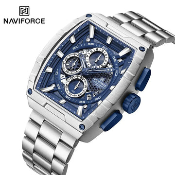 NAVIFORCE Man Watch Luxury Waterproof Stainless Steel Quartz Men's Watches Sports Auto Date Wristwatch Chronograph Simple Clocks