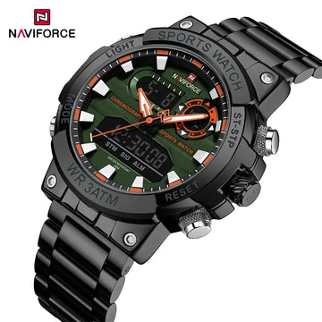 NAVIFORCE New Military Sports Mens Watches Top Brand Luxury Dual Display Waterproof LED Digital Watch for Men Quartz Wristwatch