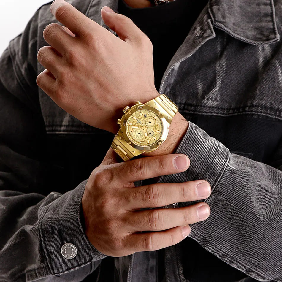 NAVIFORCE Top Luxury Men Watches Luminous Date Waterproof Chronograph Quartz Man Watch Stainless Steel Sport Military Wristwatch