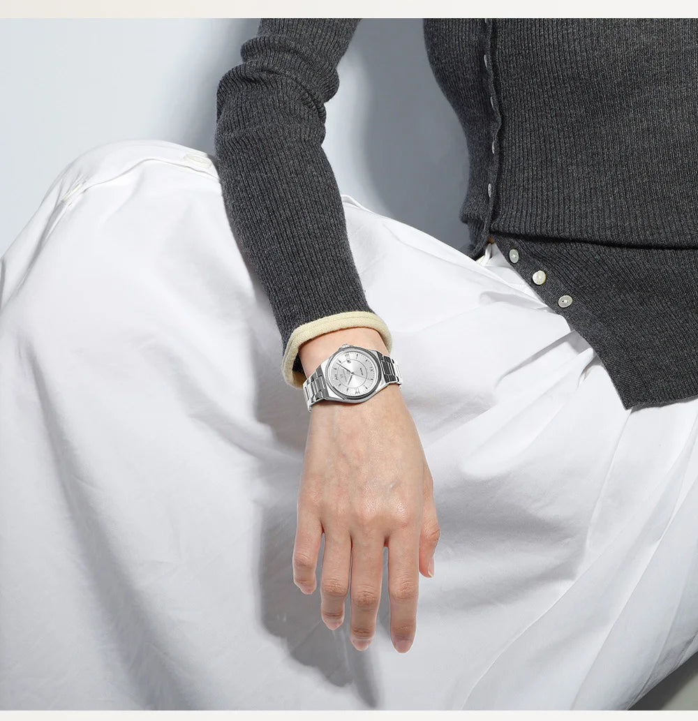 NAVIFORCE Elegant Couple Lover Watches Quartz Calendar Display 30M Water Resistant Watch Stainless Steel Daily Luxury Wristwatch