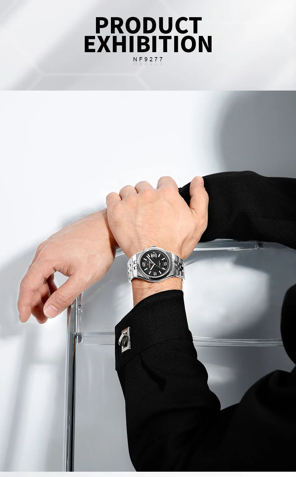 NAVIFORCE Men Watches Quartz Auto Date 3ATM Waterproof Stainless Steel Classic Male Luxury Fashion Business Wristwatch Gift Box