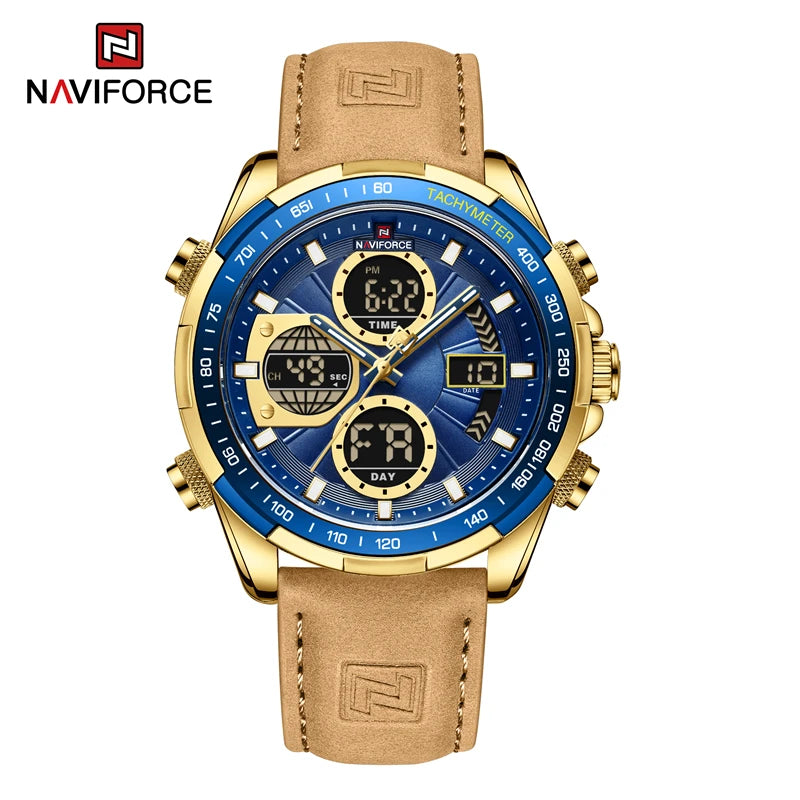 NAVIFORCE Military Watches for Men Luxury Sport Chronograph Alarm WristWatch Waterproof Quartz Big Clock Digital Male Watch