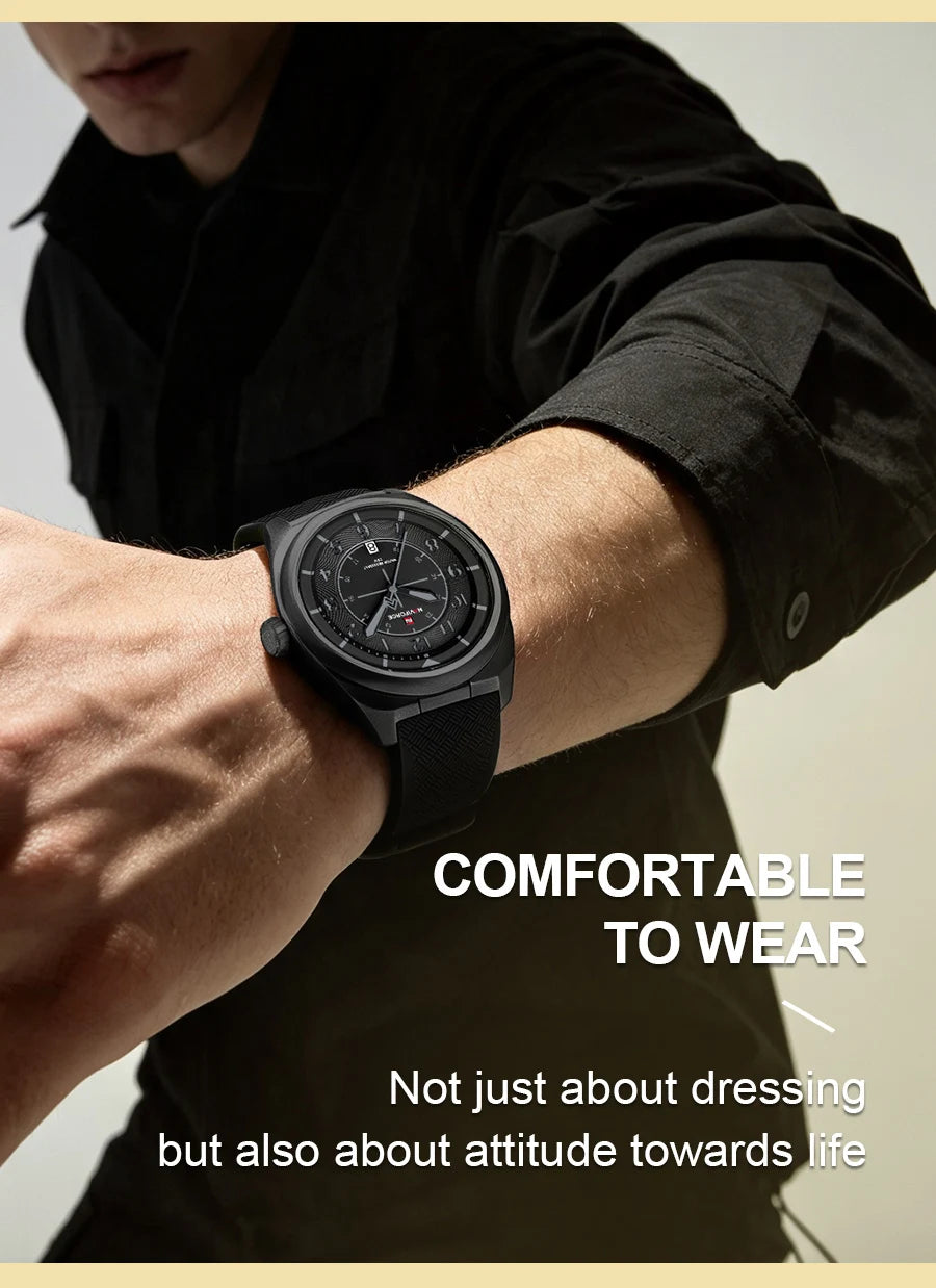 NAVIFORCE Men's Watch 30M Waterproof Quartz Calendar Silicone Strap Luminous Casual Sport Simple Fashion Man Wristwatch Gift Box