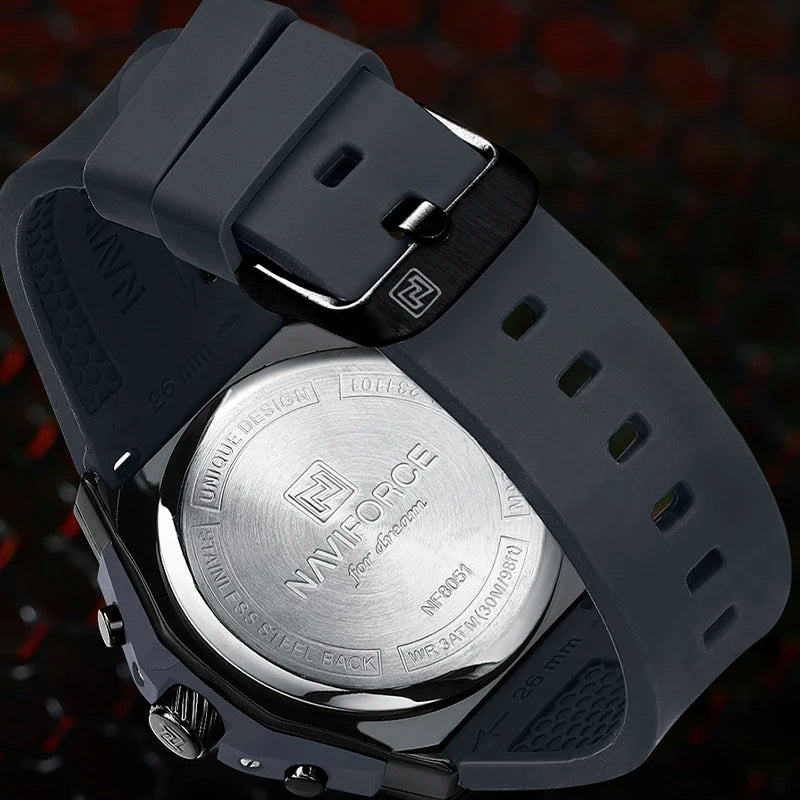 NAVIFORCE 2024 Larger Dial Men Military Watches Male High-end Quartz Calendar Fashion Design Wrist Watches PU Waterproof Clock