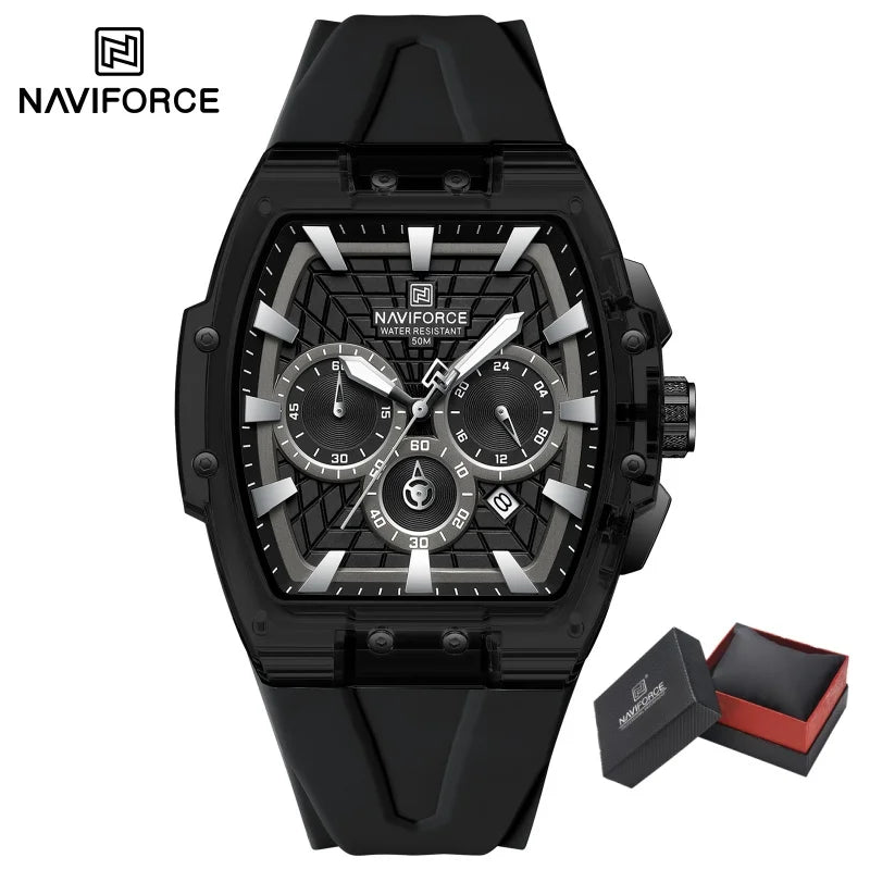 NAVIFORCE Top Brand Watches Men Quartz 5ATM Waterproof Date Luminous Clocks Trendy Sport Outdoor Chronograph Wristwatch for Male