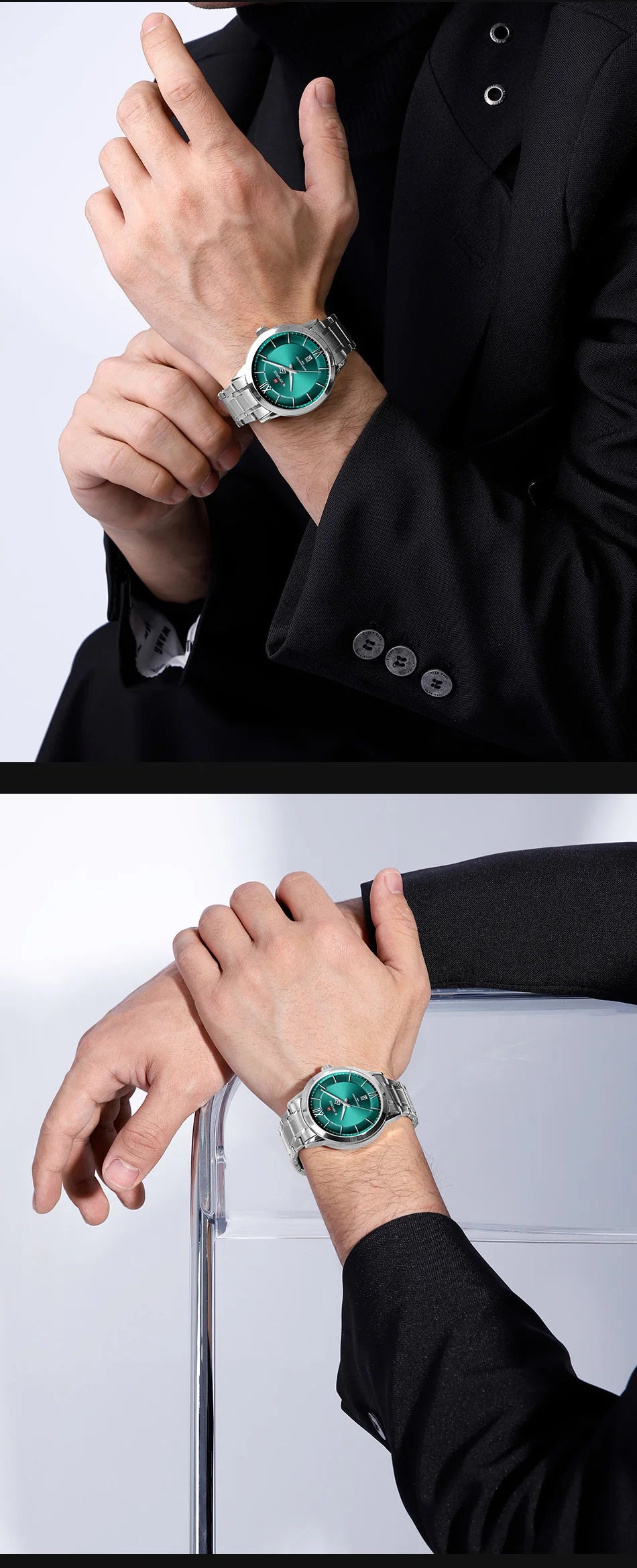 NAVIFORCE Original Watches for Men Quartz Waterproof Calendar Clock Steel Strap Military Luxury Sports Male Wristwatch Gift Box