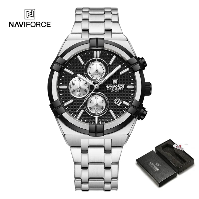 NAVIFORCE Original Men's Watches Waterproof Classics Quartz Wristwatches Stainless Steel Luminous Chronograph Clock 2023 Trend