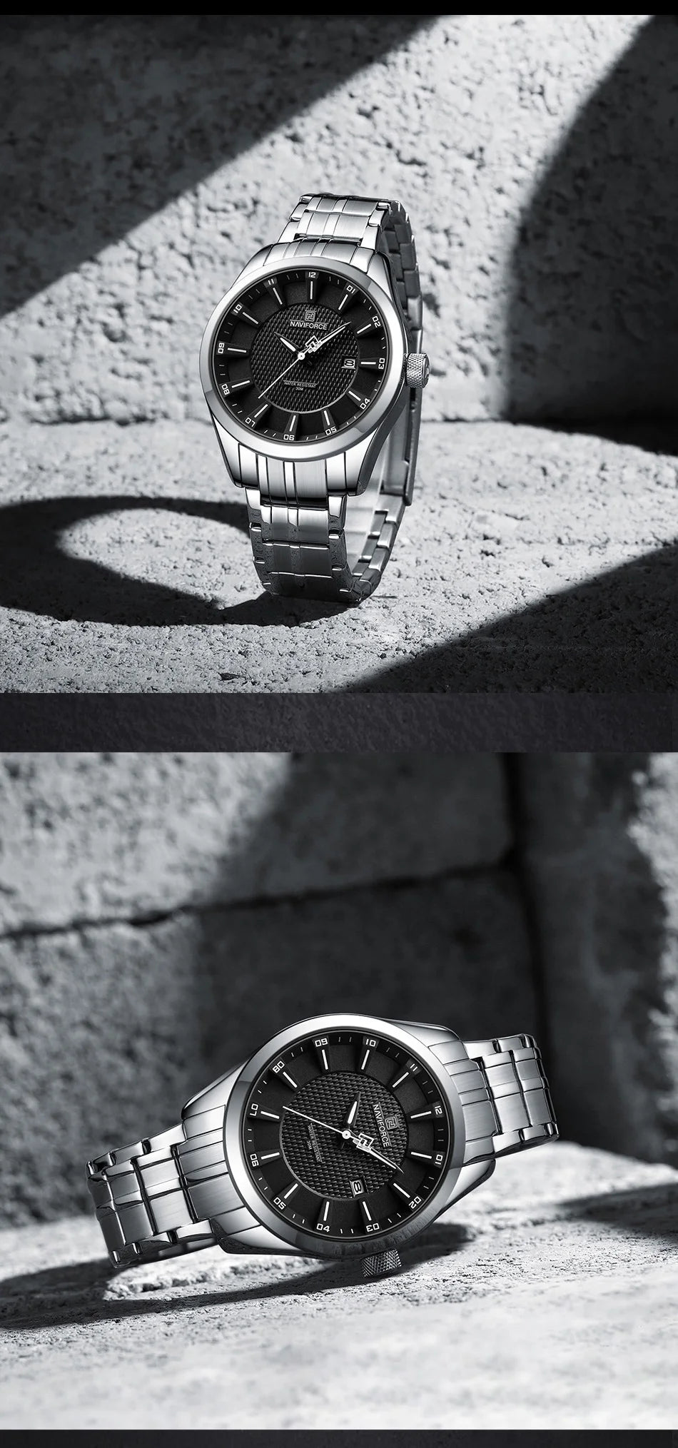 NAVIFORCE Brand 2023 New Design Men's Quartz Wristwatches Stainless Steel Strap Waterproof Watch Male Date Clock Reloj Hombre