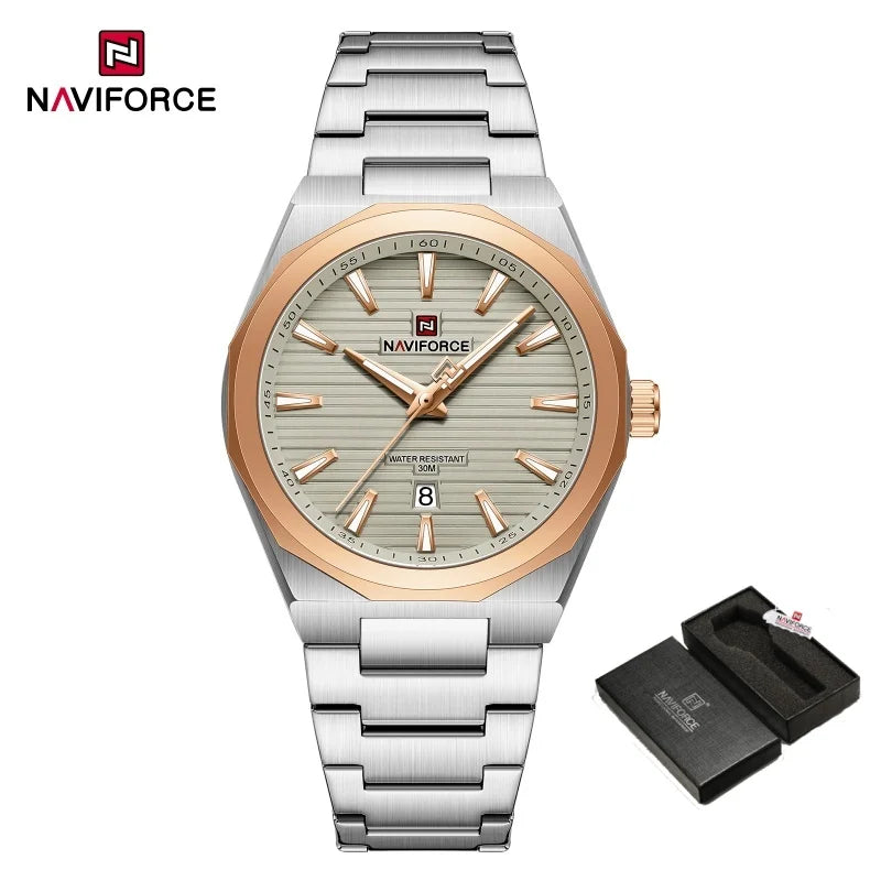 NAVIFORCE Fashion Waterproof Quartz Wristwatch Luminous Point Men Watch Date Display Sports Clock Man Watches Relogio Masculino