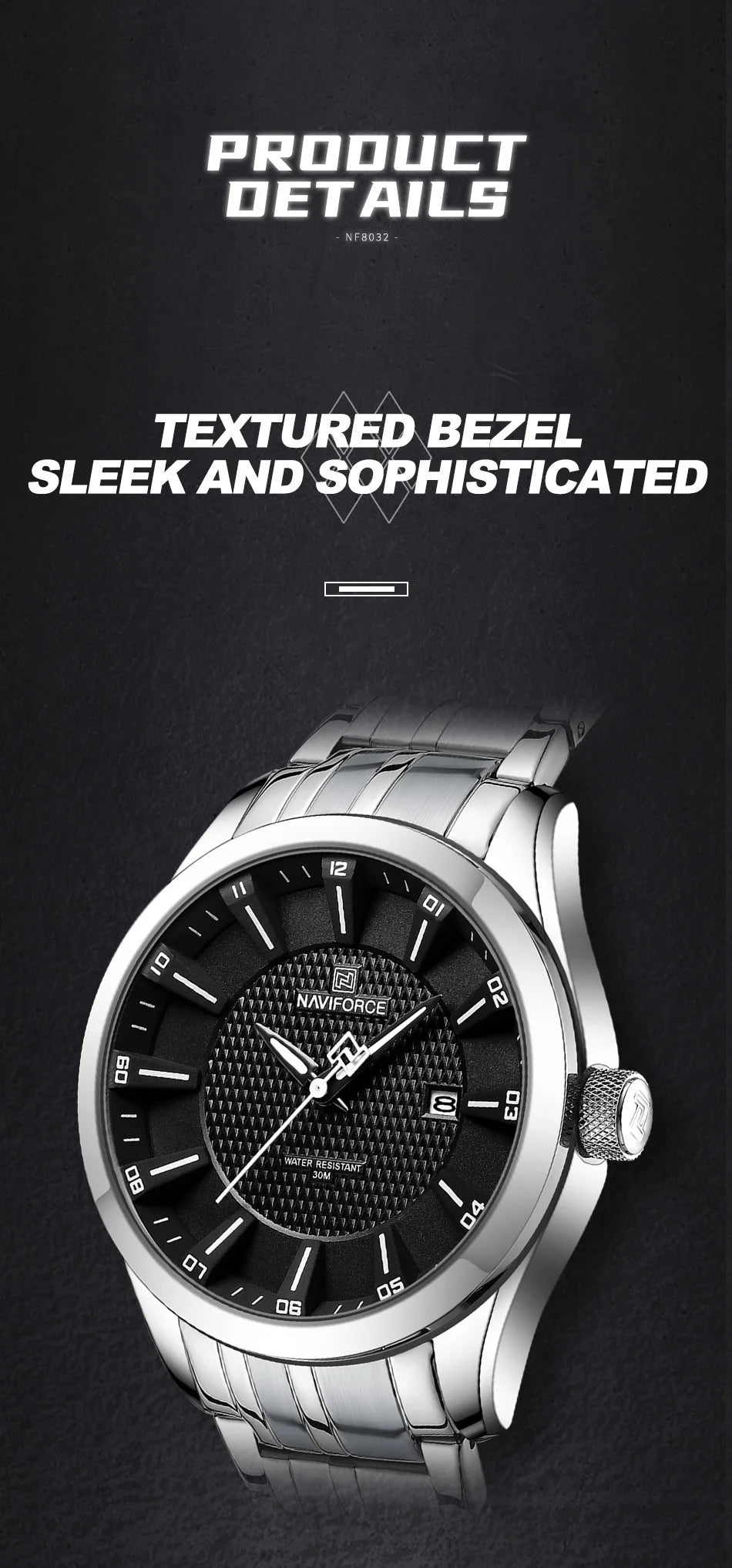 NAVIFORCE Brand 2023 New Design Men's Quartz Wristwatches Stainless Steel Strap Waterproof Watch Male Date Clock Reloj Hombre