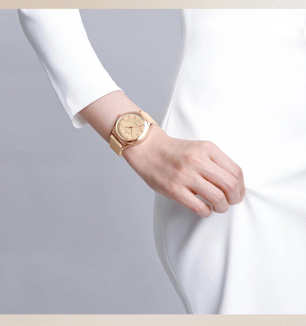 NAVIFORCE Women Simple Fashion Wristwatch Quartz 3ATM Waterproof Comfortable Silicone Strap Female Exquisite Wristwatch Gift Box