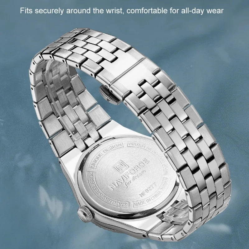 NAVIFORCE Men's Watch Quartz Date Display 30M Waterproof Luminous Stainless Steel Male Trendy Luxury Wristwatch Relogio Masculin