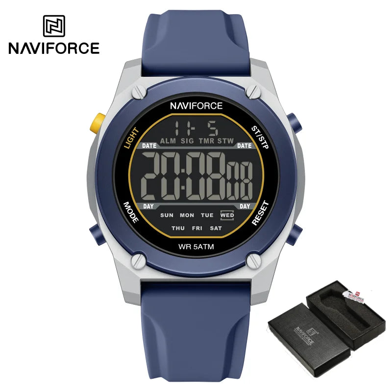 NAVIFORCE Men Digital Watch Sports Fashion Watches Waterproof 50M Man HD Electronic Screen Student Cool Alarm Display Wristwatch