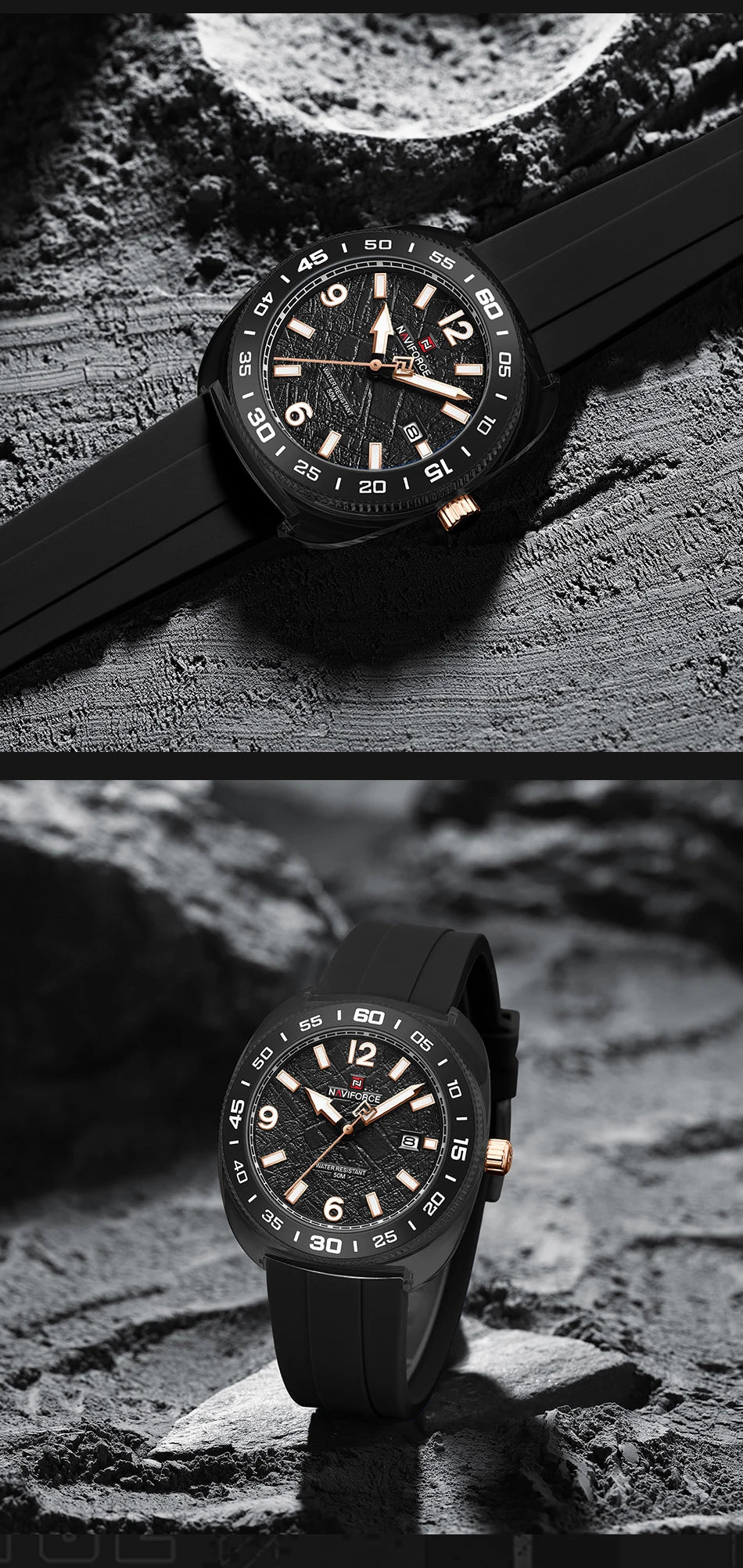 NAVIFROCE Classic Men's Watches Luminous Points Sports 50M Waterproof Watch Calendar Quartz Clock Men's Gift Relogio Masculino