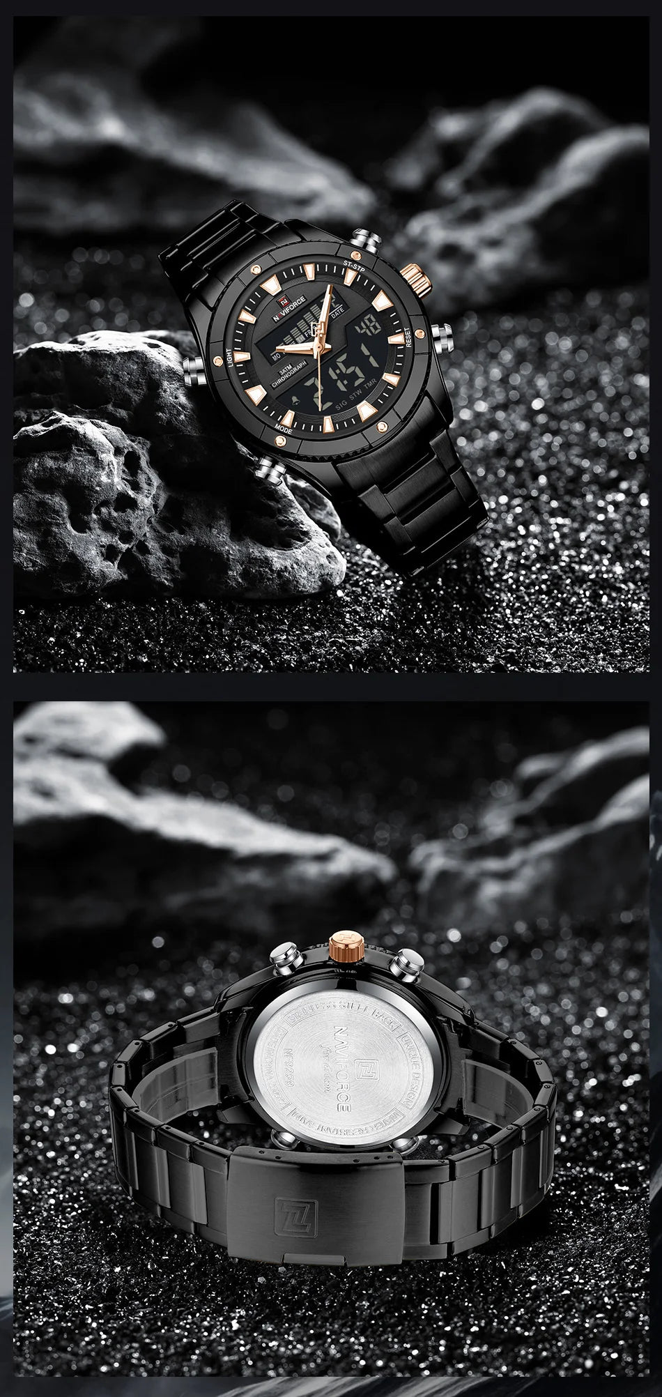 NAVIFORCE New Fashion Design Sports Men's Watches Waterproof Auto Day and Date Display Quartz Wristwatches