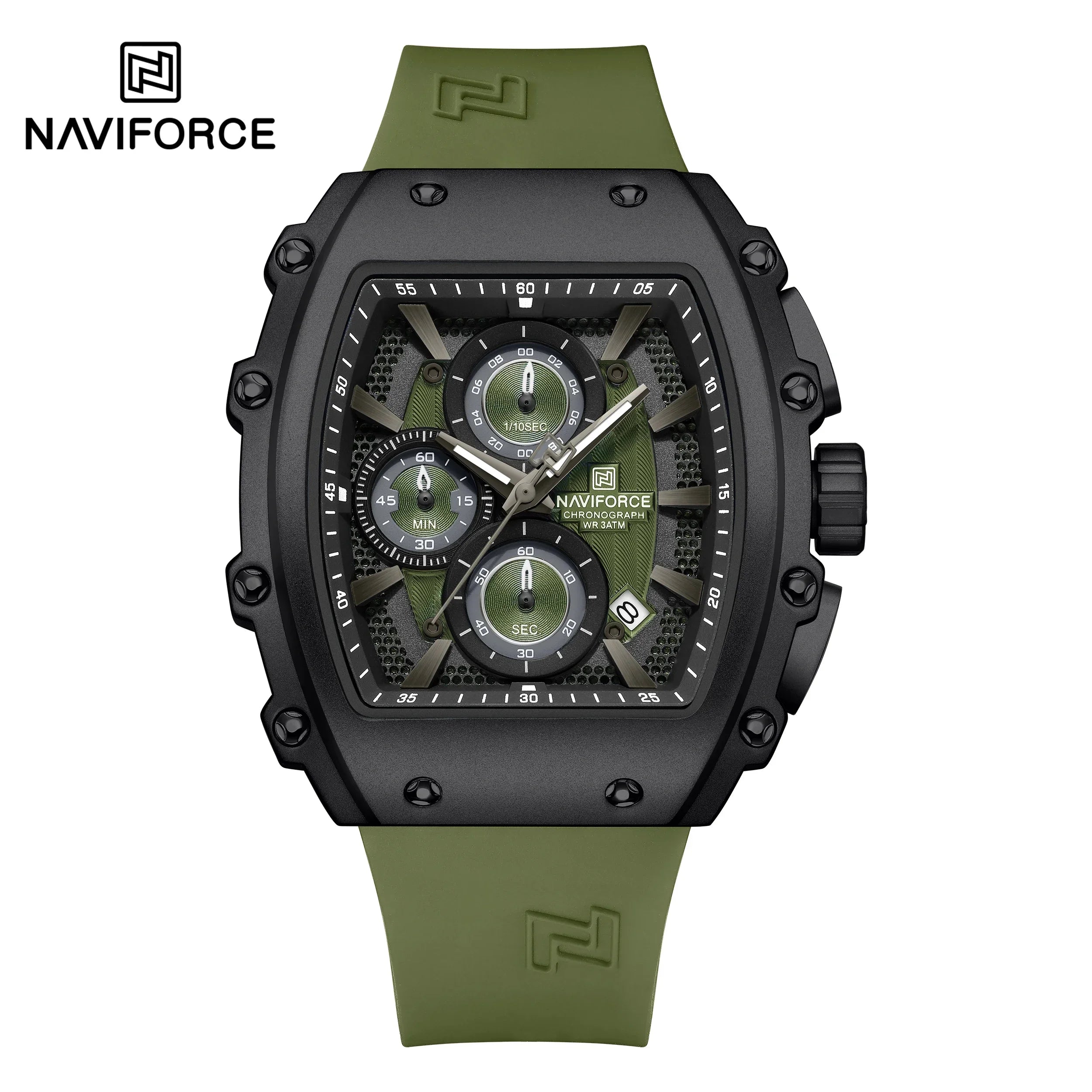 NAVIFORCE Men's Watch Quartz Chronograph Waterproof Date Display Steel Band Hot Business Fashion Casual Sports Male Gifts NF8070