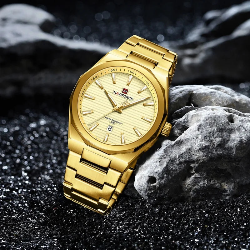 NAVIFORCE Fashion Waterproof Quartz Wristwatch Luminous Point Men Watch Date Display Sports Clock Man Watches Relogio Masculino