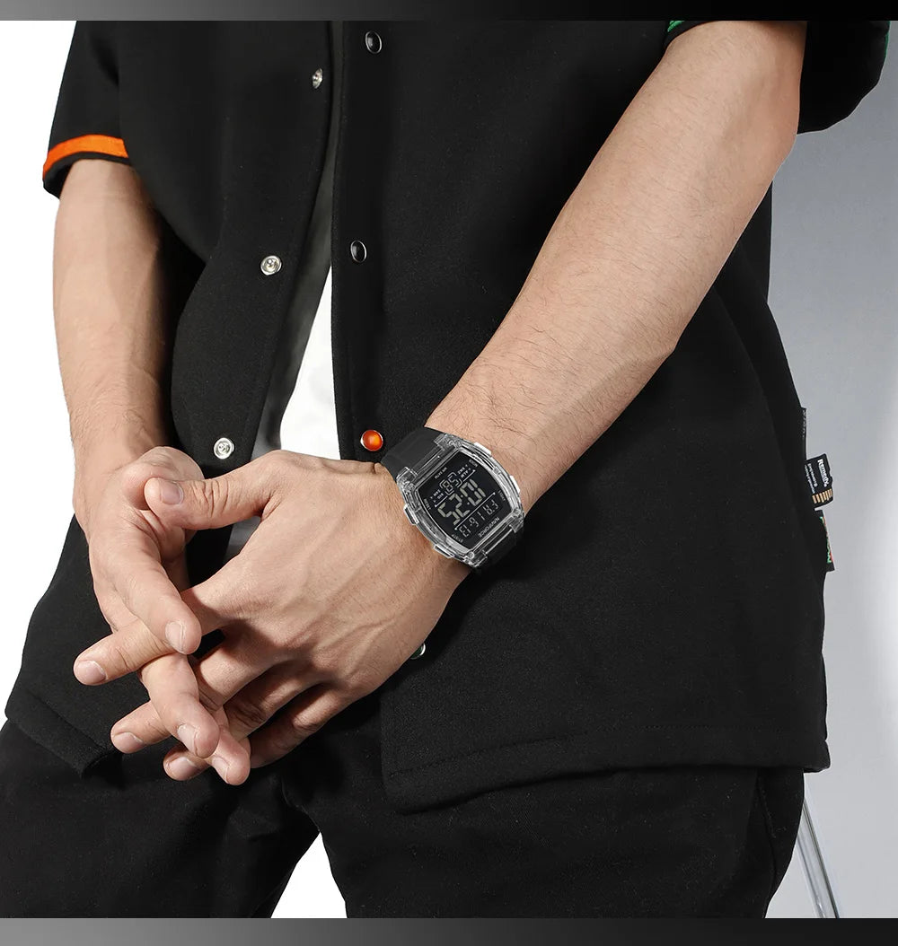 NAVIFORCE Luxury LCD Digital Sport Watches For Men Luxury Casual Alarm Clock 50M Waterproof Silicone Band Electronic Wristwatch