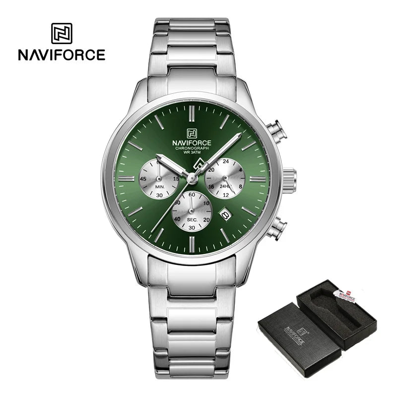 NEW NAVIFORCE Fashion Men's Watch Luxury Waterproof Male Quartz Wristwatch 24 Hour Date Display Male Chronograph Luminous Clock
