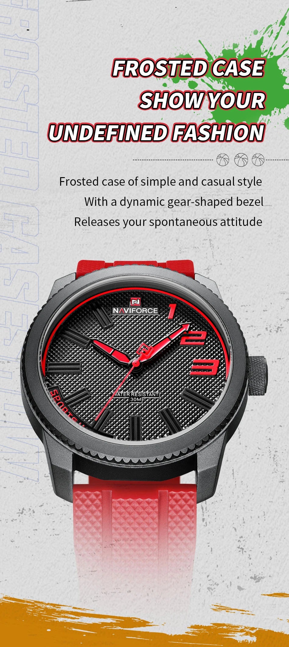 NAVIFORCE Luxury Silicone Strap Mens Watches Waterproof Sport Quartz Military Watch Men Clock Relogio Masculino 2022 New Arrival