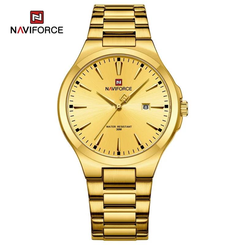 NAVIFORCE Original Fashion Watches for Men Stainless Steel Simple Elegant Clock Male Waterproof Wrist Watch Relogio Masculino
