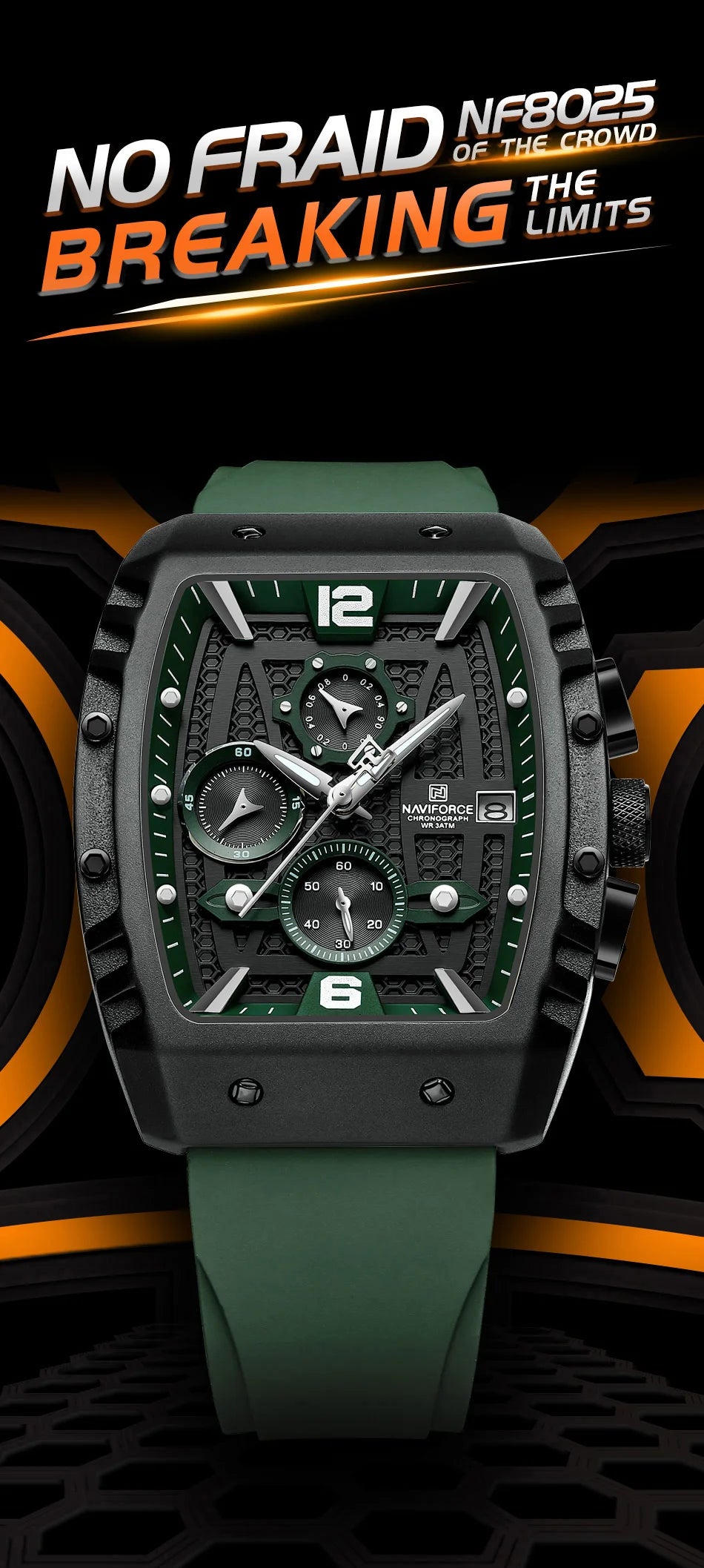 NAVIFORCE Brand 2023 New Men's Watches Luxury Silicone Strap Casual Quartz Wristwatches Sport Waterproof Clock Relogio Masculino