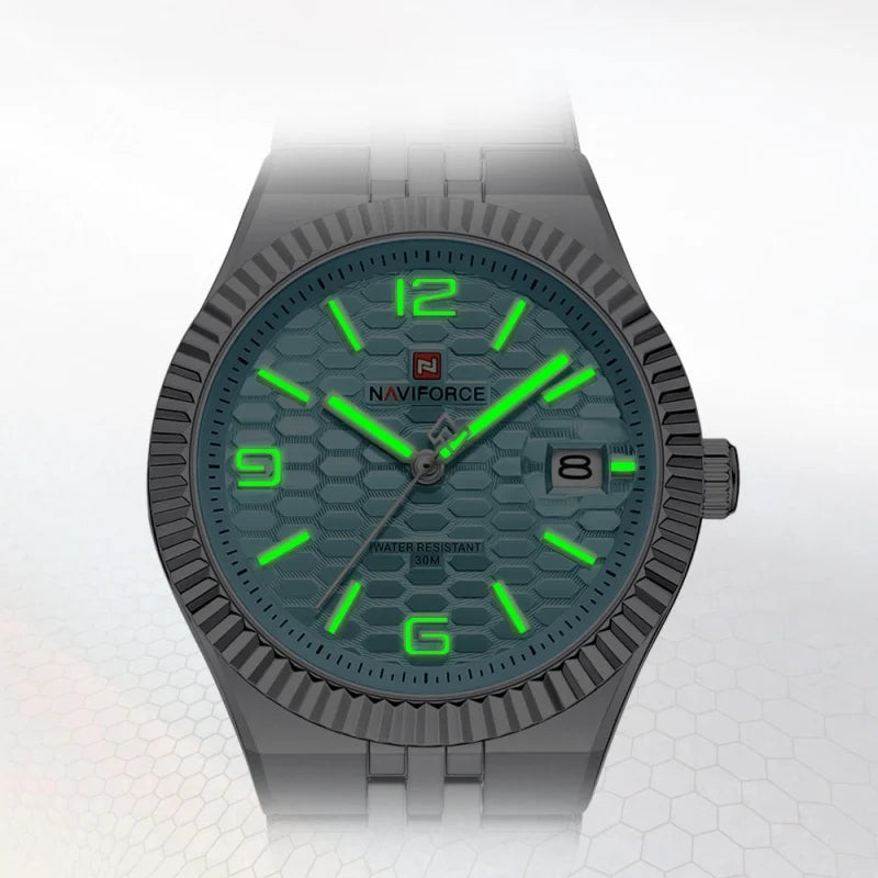 NAVIFORCE Luxury Women Quartz Calendar Watch 30M Waterproof Luminous Steel Strap Female Casual Girls Fashion Wristwatch Gift Box