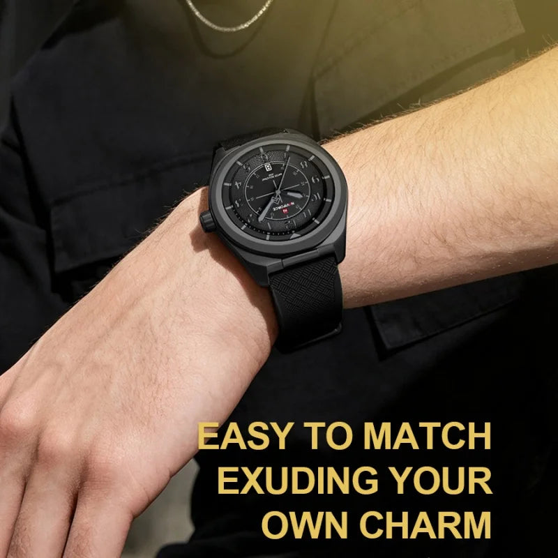 NAVIFORCE Men's Watch 30M Waterproof Quartz Calendar Silicone Strap Luminous Casual Sport Simple Fashion Man Wristwatch Gift Box