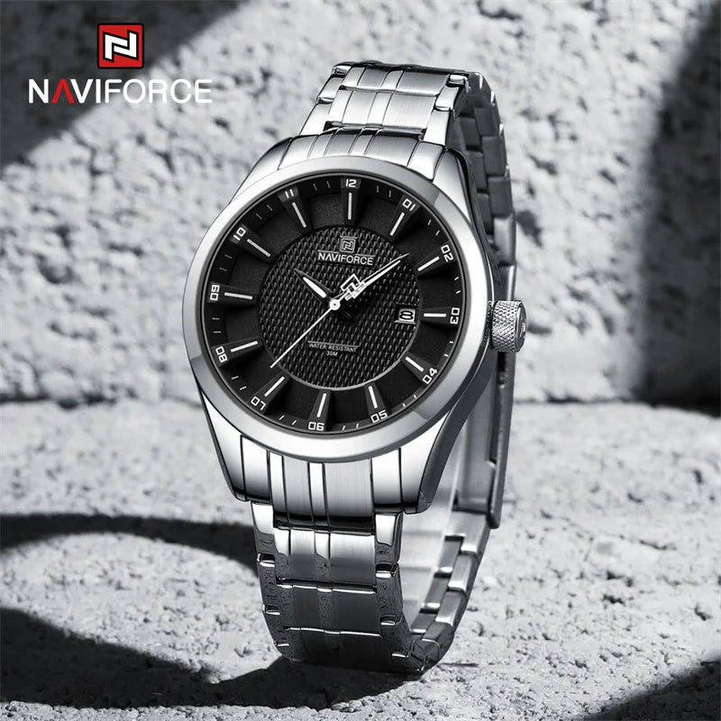 NAVIFORCE Brand 2023 New Design Men's Quartz Wristwatches Stainless Steel Strap Waterproof Watch Male Date Clock Reloj Hombre