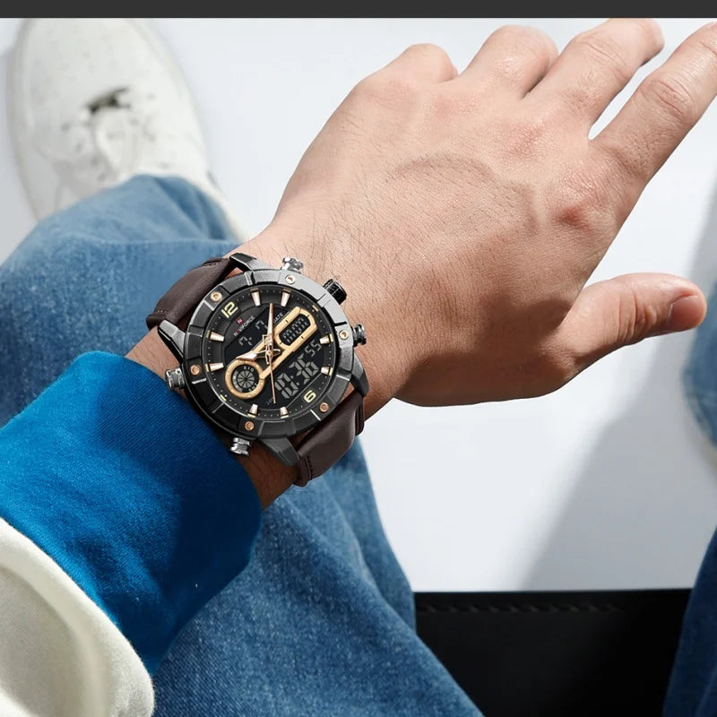 NAVIFORCE Men Watch Fashion Sports Waterproof Alarm Countdown Automatic Calendar Display Luxury Brand Men Original Quartz Watch
