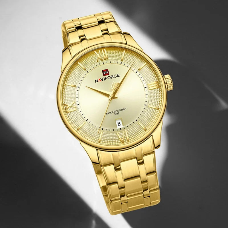 Top Brand NAVIFORCE Men's Watches Stainless Steel Week Date Clock Waterproof Luxury Male Quartz Wristwatches Relogio Masculino