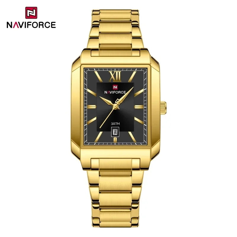 NAVIFORCE Luxury Couple Watch Stainless Steel Lover's Date Watches Quartz WristWatch For Women Men Simple Waterproof Clock Gift