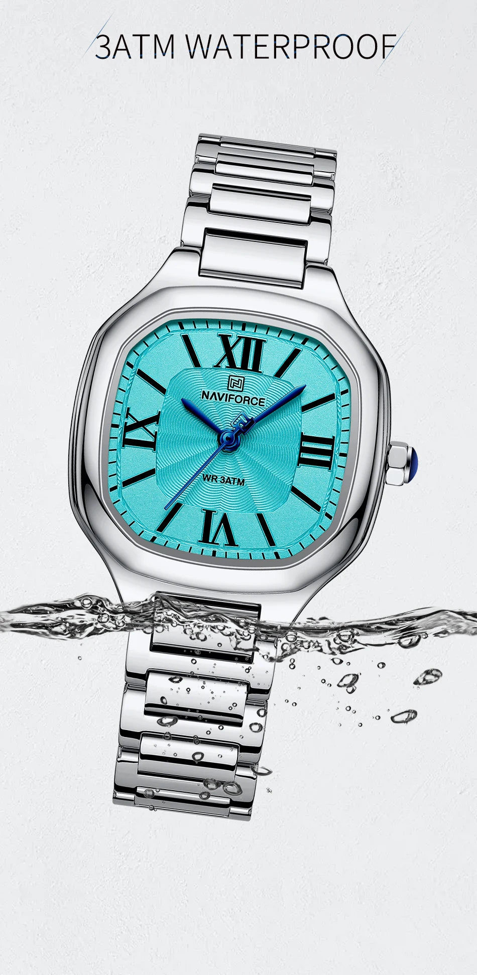 NAVIFORCE Women's Casual Watch Stainless Steel Bracelet Fashion Business Waterproof Quartz Wristwatches Ladies' Relogio Feminino